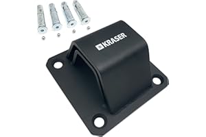 KRASER KR52B Antifurto a Pavimento o Muro in Acciaio ad Alta Resistenza Arco, Antiattacco + Base e 4 Punti di Ancoraggio, Vernice a Doppio Strato, Sicurezza Moto, Bici, Rimorchio