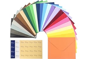 Hanyousheng 50 Pack Mini Koperty, Kolorowe Koperty, Małe Koperty, Ładne Kopertys, na Prezenty, Kartki z Życzeniami, Śluby, Biznes, Zaproszenia (175x 125 mm, 120 g/m², B6)