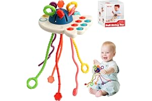 ZZQVIP Zabawki Montessori 1 Rok życia, Gry Dla Małych Dzieci Zabawka Sensoryczna ze Sznurkiem, Zabawka Stymulująca Motorykę Małą, Aktywna Zabawka Podróżna, Dla Noworodków Małych Dzieci 1-3