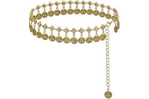 Limhoo femmes Western chaîne avec conque couleur robe métal taille chaîne Western denim