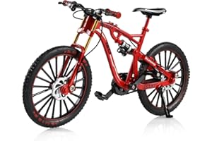 Risopen 1:8 Scale Die-Cast Alloy Mini Mountain Bike Bicycle Model Toy Finger BMX Toy Desktop Decoration Crafts for Cycling Lovers(Red)
