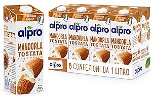 ALPRO CLASSICO, Bevanda alla MANDORLA, 100% vegetale con vitamine B2, B12 e D2, E (8 confezioni x 1 Litro)