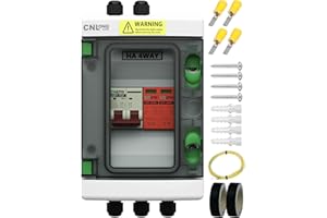 CNLonQcom überspannungsschutz PV DC Trennschalter Blitzschutz 500V 40A Leitungsschutzschalter mit IP65 Solar Anschlusskasten 1 In 1 Out für PV Anlage Komplettset