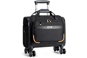 Ponhog Torba na laptopa z 4 kółkami obrotowymi, teczka na kółkach, nylonowa wodoodporna torba na kółkach 1680D, torba na komputer na kółkach, torba na komputer na kółkach dla mężczyzn i kobiet, do