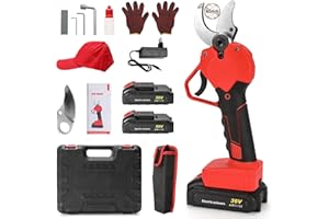 OAMGER Tijeras de Podar Eléctricas, 1000W Tijeras de Podar con Baterías 2x7500mAh, Tijeras de Podar de 50/40mm con Display, Motor Brushless, Tijeras de Podar para Jardín, Árboles Frutales, podar (40 MM))
