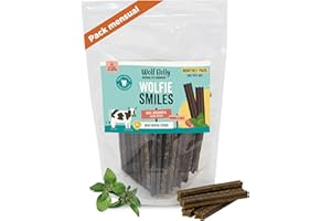 WOLF BELLY NATURAL PET GOODNESS Wolf Belly - Stick Dental Perro Natural (28 uds) 89% Ternera sin Cereales | Higiene Dental & Aliento Fresco | con Ascophyllum Nodosum | Delicioso Sabor Carne | Rico en Proteínas - Producido en Europa