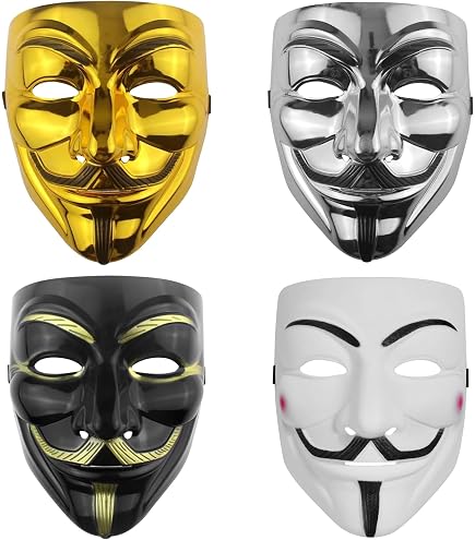 Anonymous V Mask & Felt Hat Set – Vendetta Guy Fawkes Costume For Adults