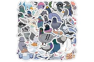 AFFOTO Taube Aufkleber für Laptop (50 PCS),Geschenk für Kinder Jugendliche Erwachsene Jungen,Pigeons Stickers Wasserdicht Vinyl Aufkleber für Scrapbook,Skateboard,Auto,Gepäck