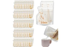 ROONTIN 50Pcs Breast Milk Storage Bag - 250ml Disposable Milk Storage Bags BPA-Free Breast Milk Bags No-Leak Milk Freezer Storage Pouches with Pour Spout