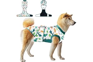 V.PET.B.R Dog Surgery Recovery Suit,Female Male Dog Onesie for Spay Neuter,Substitute E-Collar & Cone,Anti-Licking Breathable Onesie for Small Medium Large Dogs,Dinosaur,S