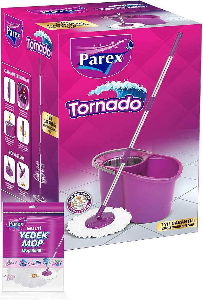 PAREX TORNADO TEMİZLİK SETİ 2'Lİ YEDEK MOP HEDİYE