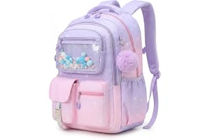 Amythe skolryggsäck för flickor från 1. Klass, ryggsäck skola ergonomisk med reflekterande, skolväska flickor tonåringar, avslappnad barnryggsäck med sött hänge, 20 l, Mittelgroße, Ryggsäck Ryggsäckar
