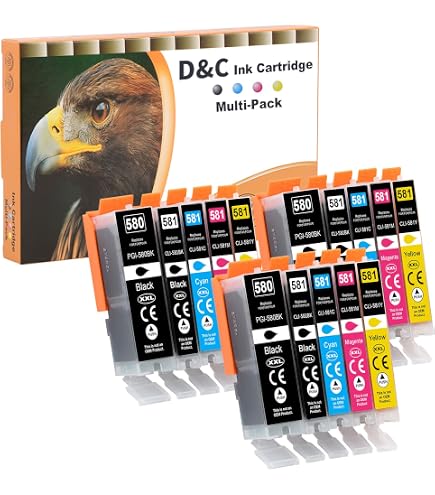 Lot De 12 Cartouches D'encre Compatibles Canon (6 Sets) - Pour PIXMA TS8150, TS8351, Etc.