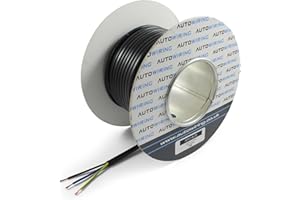AUTOWIRING 3 Core Flex Black PVC Flexible Cable 1.0mm2 10 Amp 3183Y Wire Mains Round 240V (10M Coil)