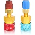 NQEUEPN R1234YF to R134A Adapter High/Low Side Quick Coupler Car AC Recharge Hose Adapter and Aircon Gas Kit R1234YF Adapter for Charging of Car Air Conditioners