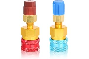 NQEUEPN R1234YF to R134A Adapter High/Low Side Quick Coupler Car AC Recharge Hose Adapter and Aircon Gas Kit R1234YF Adapter for Charging of Car Air Conditioners