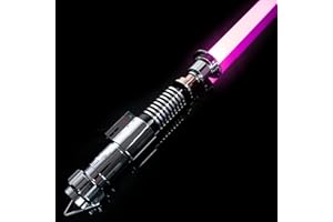 Saber King FX | Luke EP6 Smooth Swing Lightsaber | RGB Lightsaber Power FX | 12 RGB Colours 10 Set Sound Fonts | Flash on Clash | Swing on | S-NO046 (Luke EP6 - RGB), Silver