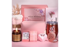 TUDOU 60th Birthday Gifts for Women, Personalised Birthday Hampers for Women Turning 60, Funny 60 Year Old Pamper Gift Basket for Best Friend, Mum, Sister, Wife, Auntie, Ladies 60th Birth day Presents Ideas