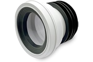 CranPlas CP116 Straight Pan Connector | 110mm (4”) Toilet Waste Fitting for Horizontal Outlet Pans | Compatible with PVC or Cast-Iron Soil Pipe | Compact, Sealed, Easy-Fit Design