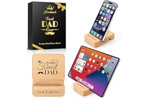 Hinshark Dad Gifts, Wooden Phone Tablet Stand, Gifts for Dad Birthday Gifts for Men Who Have Everything, Presents for Dad, Stocking Fillers Secret Santa Gifts for Men, Dad Gifts for Christmas