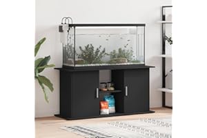 Rantry Aquariumständer aus Holzwerkstoff, 121x41x58 cm, schwarz, mit Stauraum, stabil & sicher - Montage erforderlich Model833616