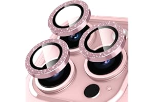 Oelrstfe Kamera Schutz für iPhone 14 Pro/14 Pro Max Kameraschutz,Kratzfest 9H Härte HD Linsenschutz Schutzfolie,Kamera Displayschutz Schutzglas Ultra-Transparent Glitzer Linse Displayschutzfolie,Rosa
