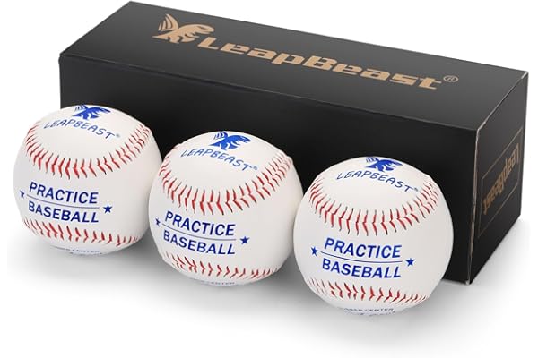 LeapBeast Balle de Baseball Compétition/Entraînement, 9" Exercice Baseball, 3Packs Enfants Ados Dure/Molle Balle d'Entraînement - PU Protection de l'Environnementt Cadeau