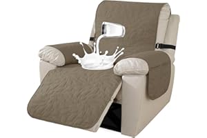 Ystyle Copripoltrona Relax Reclinabile 1 Posto, Copri Poltrona Con Braccioli, Copripoltrona 1 Posto Con Braccioli, Copripoltrone Con Fascia Elastica, Copridivano Reclinabile, Caffè Chiaro