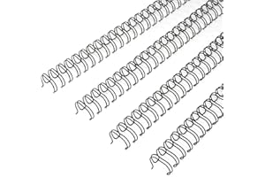 RAYSON Lomos de encuadernación metálica, 25-60 Hojas, 11,1 mm, A4, Paso 3:1, 34 Bucles, Doble Espiral, Negra, Paquete de 100