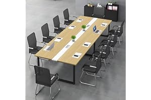 TAZYEE Konferenztisch große– Moderner Besprechungstisch mit Kabelmanagement – Büroarbeitstisch für Seminarraum, Coworking, Besprechungsraum, großer Esstisch - Stuhl Nicht im Lieferumfang enthalten