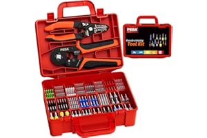 PEBA Pince à Sertir avec 24 Tailles Embout de Cablage kit, Pince a Sertir Cosse Electrique 0,25-10mm²/24-8 AWG pour Câble de Cosses, Pince Electricien - Pince Sertir Cosse -Pince a sertir electrique