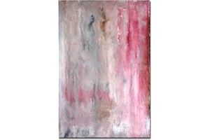 Paul Sinus Art 120x80cm - WANDBILD Malerei Kunstwerk abstrakt rot/beige - Leinwandbild auf Keilrahmen modern stilvoll - Bilder und Dekoration