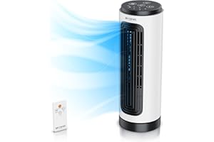 ‎BRANDSON Brandson - Turmventilator mit 60° Oszillation, 31cm Leise Ventilator mit 3 Geschwindigkeiten, Schnelle Kühlung Tischventilator für Büro Zuhause Schlafzimmer, 20W Maximal Windgeschwindigkeit 7,93 m/s