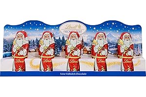 LINDT & SPRÜNGLI Lindt Schokolade | Mini Weihnachtsmänner| 50g | 5 Mini-X-mas Santas à 10g aus feinster Vollmilchschokolade | festliche Weihnachtsschokolade für Groß & Klein zum Verschenken