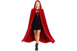 various Capa con Capucha Terciopelo Disfraz de Vampiro Halloween y Carnaval,Capa Disfraz Adulto para Mujer y Hombre