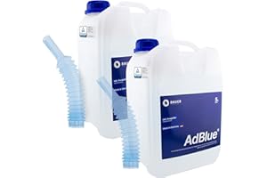 BAUER BLUE AdBlue 10L - 2x5 Liter Premium Harnstofflösung Kanister mit Flex-Ausgießer für Diesel-Motoren, ISO 22241 Konform – Optimale SCR-Abgasnachbehandlung, Made in Germany, PKW, LKW, Baumaschinen