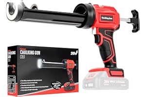 OFEACE Pistolet Silicone Electrique Compatible avec Batteries 20V, 4 Vitesses Réglables Pistolet Mastic Electrique 2500N avec LED, Pistolet à Cartouche sans Fil Electrique 300ML (Piles Non Incluses)