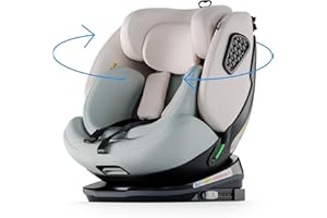 Babify siège auto rotatif à 360°, inclinaison 6 angles, 40-150 cm, haute sécurité ECR R129, installation facile - siège auto isofix groupe 0 1 2 3 pour un voyage sûr