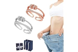 Pnedeodm 2/3/6 Stück JANSIO dreifacher Zappelring, JANSIO Threanic Triple Spin Ring, Feellief Triple Fidget Ring Zirkonia für meine Tochter Fidget Spinner Ring