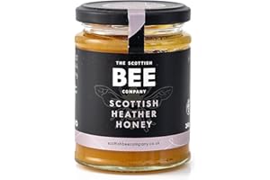THE SCOTTISH BEE COMPANY Scottish Heather Honey – 100% Pure & Natural | Rare Harvest (Only 6 Weeks a Year) | Unpasteurised, Hive-Temperature Maintained | Premium Quality, Authentic British Honey, Purity Tested | 340g