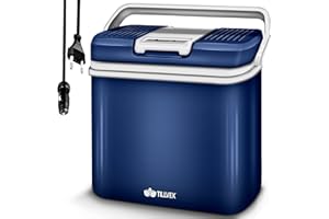 tillvex Frigorifero elettrico Portatile da 24L | Mini-frigorifero campeggio da 230V e 12V per auto, camion, barca o camper | rinfresca e riscalda | modalità ECO
