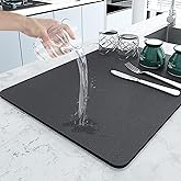 PANCA Dish Drying Kitchen Mat | Large Water Absorbent Utensil Drying Rack Mat | Anti-Slip Kitchen Accessories for Home | Orga