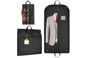 ecooe Kleidersack, Schwarz Kleiderhülle Kleiderschutz Aufbewahrungstaschen, Anzugtasche mit 1 Schuhbeutel (110 × 60 cm)