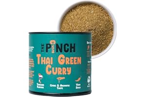 THE PINCH Thai Green Curry Sazonador Tailandés 100% Natural y Sin Sal. Ideal para recetas saludables con Pollo, Pescado, Marisco, Verduras, Fideos y Legumbres. Sabor picante y cítrico. Paquete 45g.