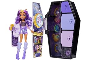 Monster High Coffret Monstrueux Secrets, Poupée Mannequin Clawdeen Wolf, Série Look Irisé, avec Casier Cerceuil Et Plus De 21 Accessoires, Jouet pour Enfant de 4 Ans et Plus, HNF74
