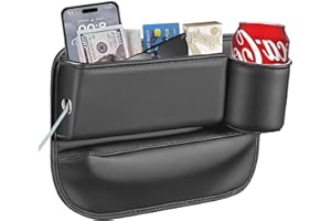 DIYCUT Schwarz Autositz Lückenfüller Veranstalter (für Copiloten), Aufbewahrungsbox für Autositzlücken, Auto Seitentasche Veranstalter, Kann Geldbörsen, Schlüssel, Wasserbecher Aufbewahren