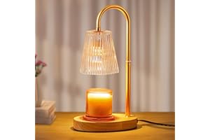 CZHHMART Candle Warmer Lamp with Timer - Electric Melter for Wax Jar Candles, Glass Lampshade, Height Adjustable, Flameless Burner, 2 Bulbs