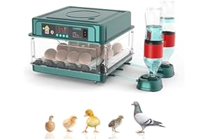YEOOIYCW Incubadora automática de huevos, 24/36 huevos, sistema de rotación automática y control de temperatura, para huevos de gallina y codorniz, 15 huevos
