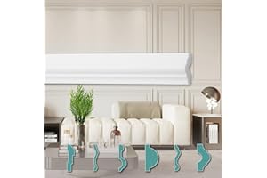 HEXIMO Profili per pareti - Moderni, in XPS Styropor bianco, Lunghezza 2 Metri Cornici Modanature Decorative (20 Meter Wandleisten FG2)