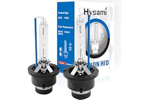Hysami D2S Xenon HID Headlight Bulbs, 8000K Blue White 35W Automotive Lighting, 85122 High/Low Beam UV Free Xenon Replacement Bulbs- 2 Packs